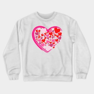 Cute Hearts in a Big Heart Crewneck Sweatshirt